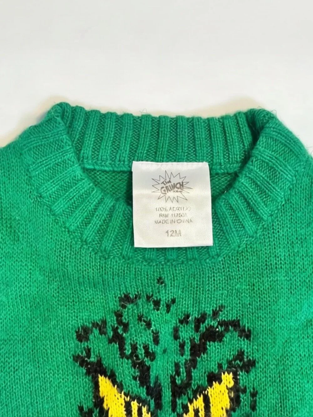 The Grinch Green Knit Christmas Sweater Baby 12M